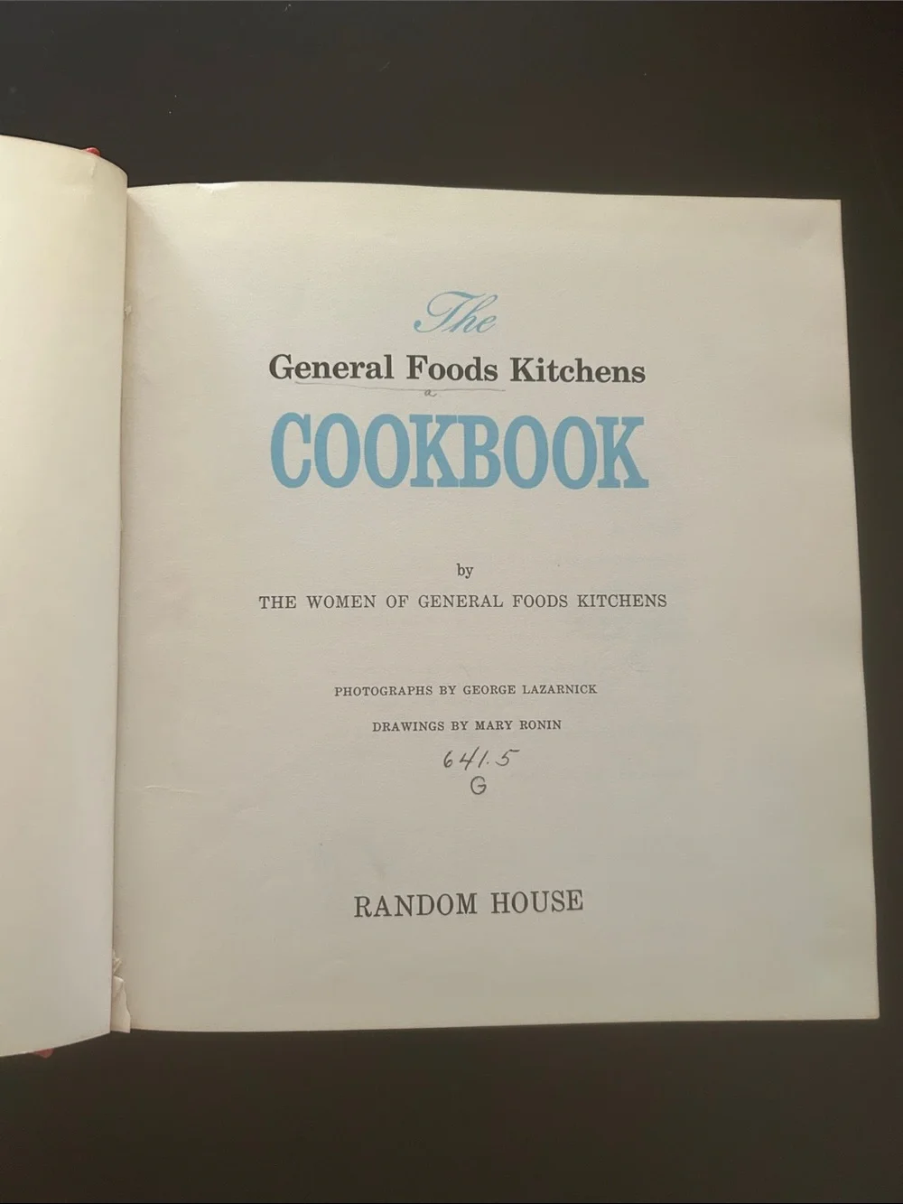 Vintage 1959 General Foods Kitchens Cookbook First Printing Random House chef